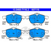 Колодки тормозные дисковые для OPEL ASTRA(F07#, F08#, F35#, F48#, F67, F69#, F70), ZAFIRA(F75#) <b>ATE 13.0460-7116.2 / 607116</b>