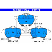 Колодки тормозные дисковые для OPEL ASTRA(F07#, F08#, F35#, F48#, F67), ZAFIRA(F75#) / SAAB 9-3(YS3D), 9-5(YS3E), 900 <b>ATE 13.0460-7173.2 / 607173</b>