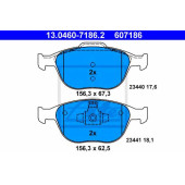 Колодки тормозные дисковые для FORD FIESTA(JD#,JH#), FOCUS(DAW,DBW,DNW), TOURNEO CONNECT, TRANSIT CONNECT(P65#,P70#,P80#) <b>ATE 13.0460-7186.2 / 607186</b>