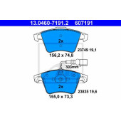 Колодки тормозные дисковые для VW TOUAREG(7L6,7L7,7LA) <b>ATE 13.0460-7191.2 / 607191</b>
