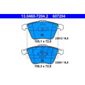 Колодки тормозные дисковые для FORD FOCUS(DA#) / MAZDA 3(BK,BL) / SAAB 9-3(YS3F), 9-3X / VOLVO C70, S40(MS), V40, V50(MW) <b>ATE 13.0460-7204.2 / 607204</b>