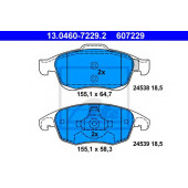 Колодки тормозные дисковые для CITROEN BERLINGO(B9), C4(B7,UA#,UD#), DS4, DS5 / PEUGEOT 5008, PARTNER <b>ATE 13.0460-7229.2 / 607229</b>