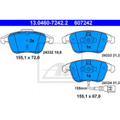 Колодки тормозные дисковые для AUDI Q3(8U) / VW SHARAN(7N1,7N2), TIGUAN(5N#) <b>ATE 13.0460-7242.2 / 607242</b>