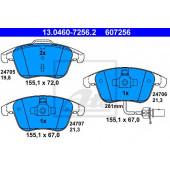 Колодки тормозные дисковые для AUDI A4(8K2,8K5,8KH,B8), A5(8F7,8T3,8TA) <b>ATE 13.0460-7256.2 / 607256</b>