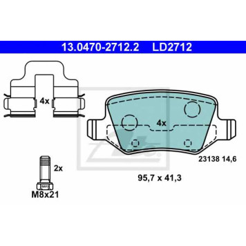 Комплект тормозных колодок Ceramic <b>ATE 13.0470-2712.2</b>