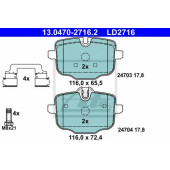Колодки тормозные дисковые для BMW 5(F10,F11,F18), 6(F06,F12,F13) <b>ATE 13.0470-2716.2 / LD2716</b>