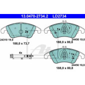 Колодки тормозные дисковые для MERCEDES C(C204,S204,W204), CLS(C218,X218), E(A207,C207,S212,W212), SLC(R172), SLK(R172) <b>ATE 13.0470-2734.2 / LD2734</b>