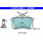 Колодки тормозные дисковые для AUDI A4, A6, ALLROAD, TT / SKODA OCTAVIA / VW BORA, GOLF, NEW BEETLE, POLO <b>ATE 13.0470-2886.2 / LD2886</b>