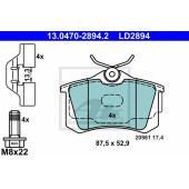 Колодки тормозные дисковые для AUDI A2, A3, TT / SKODA FABIA, OCTAVIA, ROOMSTER / VW BORA, GOLF, NEW BEETLE, POLO <b>ATE 13.0470-2894.2 / LD2894</b>