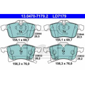 Колодки тормозные дисковые для OPEL ADAM, ASTRA(L08, L35, L48, L67, L69, L70), COMBO(71#), CORSA(F08, F68, W5L), MERIVA, ZAFIRA(A05) <b>ATE 13.0470-7179.2 / LD7179</b>