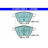Колодки тормозные дисковые для FORD FOCUS(DA#) / MAZDA 3(BK,BL) / SAAB 9-3(YS3F), 9-3X / VOLVO C70, S40(MS), V40, V50(MW) <b>ATE 13.0470-7204.2 / LD7204</b>