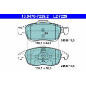 Колодки тормозные дисковые для CITROEN BERLINGO(B9), C4(B7,UA#,UD#), DS4, DS5 / PEUGEOT 5008, PARTNER <b>ATE 13.0470-7229.2 / LD7229</b>