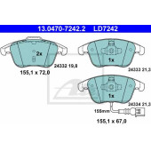 Колодки тормозные дисковые для AUDI Q3(8U) / VW SHARAN(7N1,7N2), TIGUAN(5N#) <b>ATE 13.0470-7242.2 / LD7242</b>