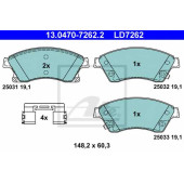 Колодки тормозные дисковые для CHEVROLET AVEO(T300), CRUZE(J300,J305,J308) / OPEL ASTRA GTC J, ASTRA <b>ATE 13.0470-7262.2 / LD7262</b>