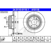 Тормозной диск ATE 410118 / 24.0110-0118.1