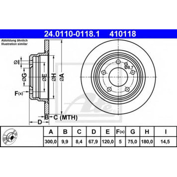 Тормозной диск ATE 410118 / 24.0110-0118.1