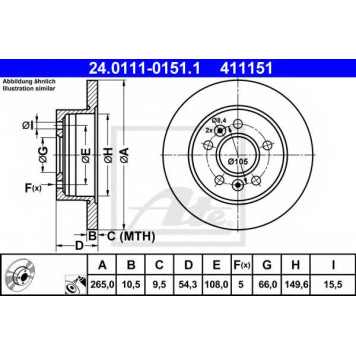 Диск тормозной <b>ATE 24.0111-0151.1</b>