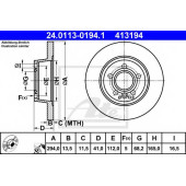 Тормозной диск ATE 413194 / 24.0113-0194.1