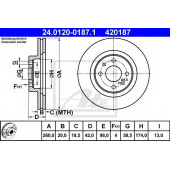Тормозной диск ATE 420187 / 24.0120-0187.1