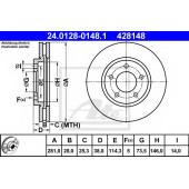 Тормозной диск ATE 428148 / 24.0128-0148.1