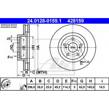 Тормозной диск ATE 428159 / 24.0128-0159.1