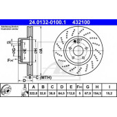 Тормозной диск ATE 432100 / 24.0132-0100.1