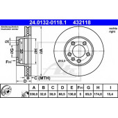 Тормозной диск ATE 432118 / 24.0132-0118.1