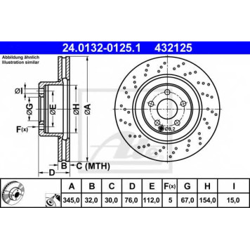 Тормозной диск ATE 432125 / 24.0132-0125.1