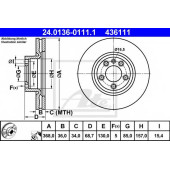 Тормозной диск ATE 436111 / 24.0136-0111.1