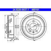 Тормозной барабан ATE 480161 / 24.0220-0037.1