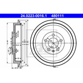 Тормозной барабан ATE 480111 / 24.0223-0016.1