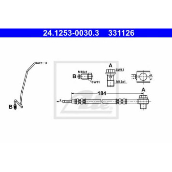 Тормозной шланг ATE 331126 / 24.1253-0030.3