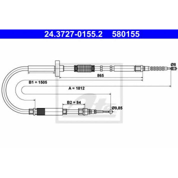 Трос стояночной тормозной системы ATE 580155 / 24.3727-0155.2