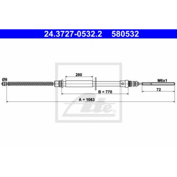 Трос стояночной тормозной системы <b>ATE 24.3727-0532.2</b>