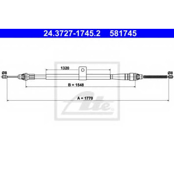 Трос стояночной тормозной системы ATE 581745 / 24.3727-1745.2