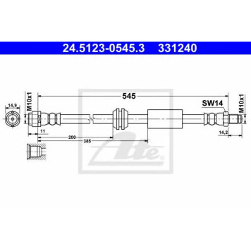 Тормозной шланг ATE 331240 / 24.5123-0545.3