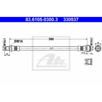 Тормозной шланг ATE 330537 / 83.6105-0300.3