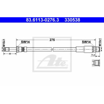 Тормозной шланг ATE 330538 / 83.6113-0276.3