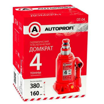 Домкрат гидравлический 4т Autoprofi DT-04 телескопический (150-380мм)-1
