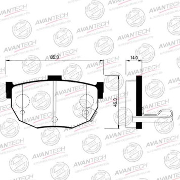 Колодки тормозные дисковые задние AVANTECH AV025