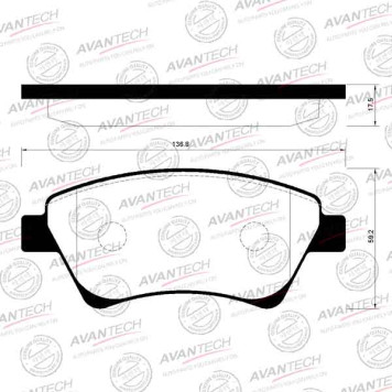 Колодки тормозные дисковые передние AVANTECH AV029