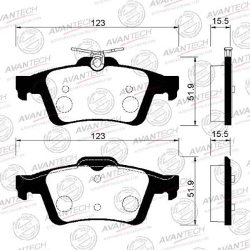 Колодки тормозные дисковые задние AVANTECH AV038