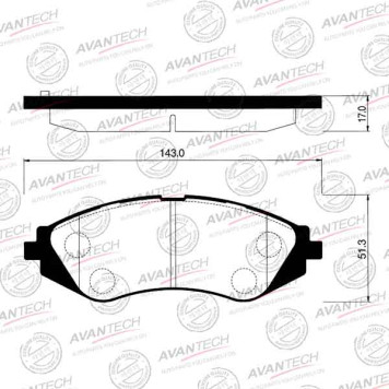 Колодки тормозные дисковые передние AVANTECH AV040