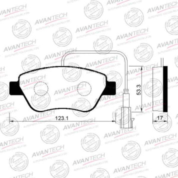 Колодки тормозные дисковые передние AVANTECH AV094