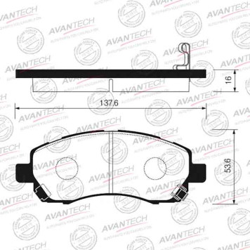 Колодки тормозные дисковые передние AVANTECH AV1006