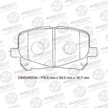 Колодки тормозные дисковые передние AVANTECH AV1027