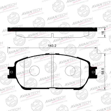 Колодки тормозные дисковые передние AVANTECH AV1042