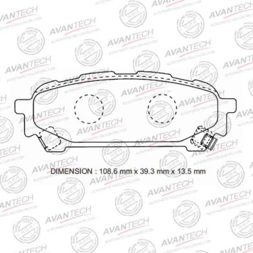Колодки тормозные дисковые задние AVANTECH AV1062