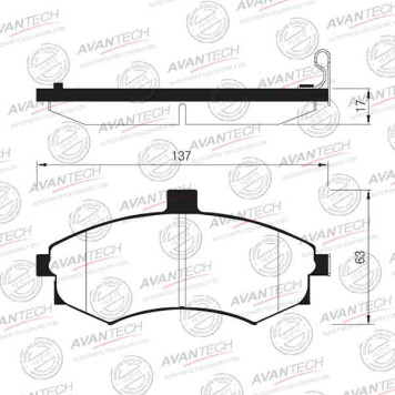 Колодки тормозные дисковые передние AVANTECH AV115
