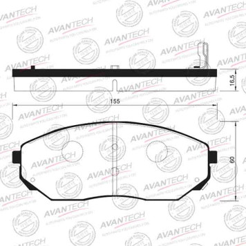 Колодки тормозные дисковые передние AVANTECH AV116